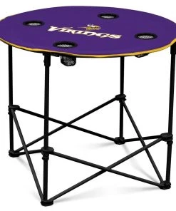 New ⭐ Logo Brands Beach & Camping Chairs Minnesota Vikings Purple Folding Tailgate Table Chair 🧨