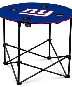 Coupon 😀 Logo Brands Beach & Camping Chairs New York Giants Blue Folding Tailgate Table Chair 😍