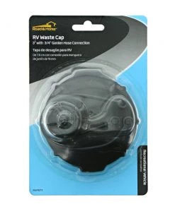 Hot Sale ⭐ Road & Home RV Accessories RV Waste Cap with Flushing Port Fits 3 In. Waste Connection with Standard Bayonet Style Connecting Ears and 3/4 In. Garden Hose Flush Attachment with Black ABS Construction ✨ -Outdoor Recreation Shop 15589928