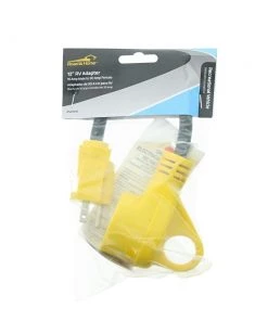 Wholesale 🔥 Road & Home RV Accessories 12 In. RV Electrical Adapter Fits 15 Amp Male to 30 Amp Female with Pull Out Handles Type 12/3 SJTW 30 Amp 125 V to 4 Degrees Fahrenheit Cold Weather Jacket Black with Yellow Handles ⌛ -Outdoor Recreation Shop 15589935