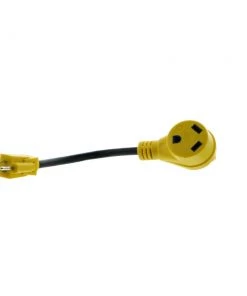 Wholesale 🔥 Road & Home RV Accessories 12 In. RV Electrical Adapter Fits 15 Amp Male to 30 Amp Female with Pull Out Handles Type 12/3 SJTW 30 Amp 125 V to 4 Degrees Fahrenheit Cold Weather Jacket Black with Yellow Handles ⌛