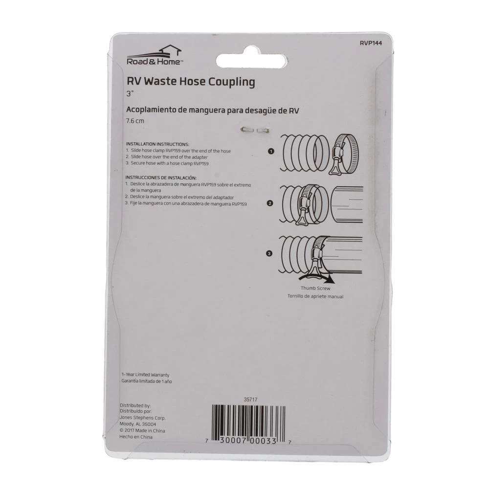Budget ๐ Road & Home RV Accessories RV Waste Hose Coupling Connects to 3 In. Hose with Black ABS Construction ๐ 5 Budget ๐ Road & Home RV Accessories RV Waste Hose Coupling Connects to 3 In. Hose with Black ABS Construction ๐ - Image 5