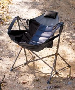 Promo ✨ RIO Brands Beach & Camping Chairs Charcoal Black Folding Beach Lounger Chair 👍 -Outdoor Recreation Shop 41463601