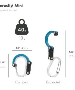 Promo 🤩 Heroclip Carabiners Heroclip Mini Blue Steel ⭐ -Outdoor Recreation Shop 42209399