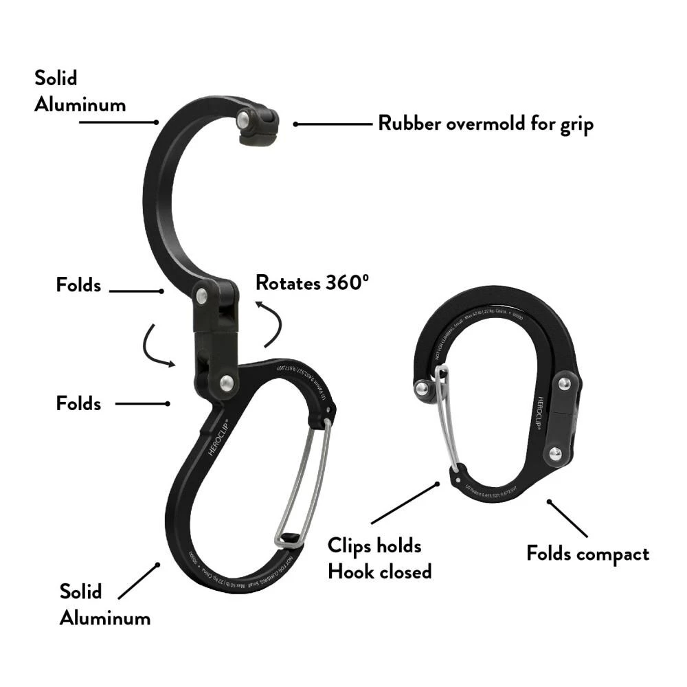 Best reviews of ❤️ Heroclip Carabiners Heroclip Small Stealth Black 💯 3 Best reviews of ❤️ Heroclip Carabiners Heroclip Small Stealth Black 💯 - Image 3